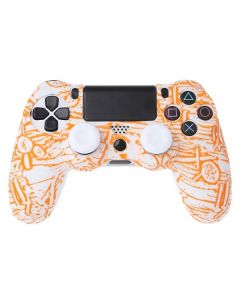 Budget Silicon All Over Print Controller-Orange Stripes (PlayStation 4) Nieuw