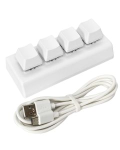 Budget USB Programmeerbare Mini Toetsenbord 4 Toetsen-Wit (PC) Nieuw