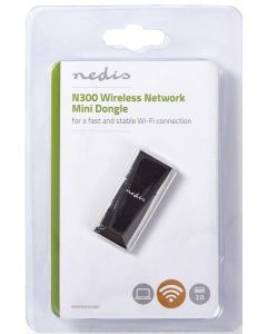 Nedis N300 Wireless Network Dongle-Zwart (PC) Nieuw