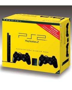 Sony PlayStation 2 Slimline Boxed-Zwart Incl. 2 Controllers (PlayStation 2) Nieuw