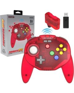 Retro-Bit Tribute 64 2.4G Wireless Controller-Rood (Diversen) Nieuw