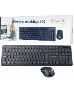 Gembird QWERTY Wireless Desktop Set-Zwart (PC) Nieuw