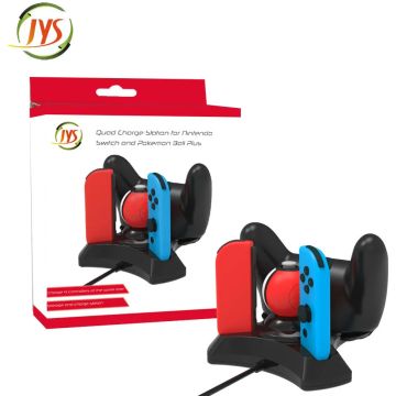 JYS Quad Charge Dock for Nintendo Switch and Pokémon Ball Plus-Zwart (Switch) Nieuw
