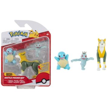 Jazwares Pokémon Battle Figure 3-Pack-Squirtle / Machop / Boltund (Diversen) Nieuw