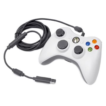 Microsoft Xbox 360 Wired Controller-Wit (Xbox 360) Gebruikt
