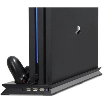 Merkloos Vertical Cooling Stand + Charging + USB HUB for PS4 Pro-Standaard (PlayStation 4) Nieuw