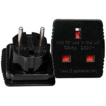 2-Tech UK Naar EU Stekker Converter-Zwart (Diversen) Nieuw