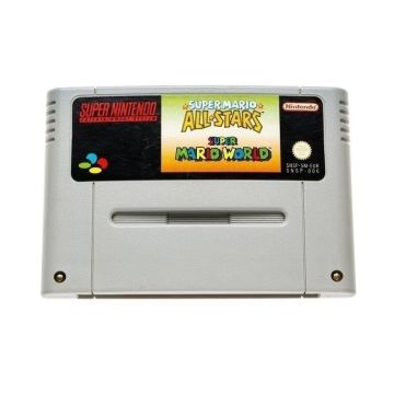Super Mario All-Stars & Super Mario World-Kale Cassette (SNES) Gebruikt