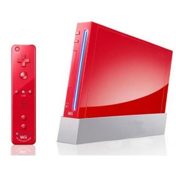 Nintendo Wii Rood-Incl. Merkloos Nunchuk (Wii) Gebruikt