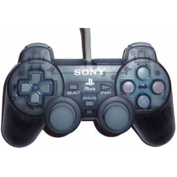 Sony DualShock Controller PS One-Transparant Zwart SCPH-110 (PlayStation 1) Gebruikt