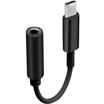 Merkloos Audio 3.5 Jack Female naar USB-C Male Converter-Zwart (Diversen) Nieuw