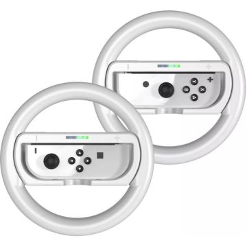 JYS Nintendo Switch Steering Wheel & Comfort Grip Pair-Wit (Switch) Nieuw