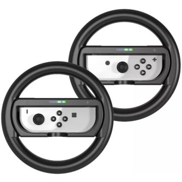 JYS Nintendo Switch Steering Wheel & Comfort Grip Pair-Zwart (Switch) Nieuw