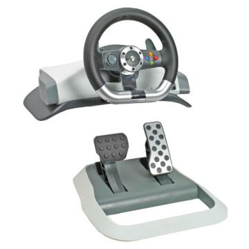 Microsoft Wireless Steering Wheel Incl. Pedalen-Standaard (Xbox 360) Gebruikt