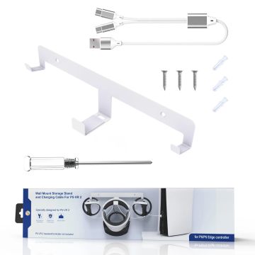 JYS PlayStation VR2 Wall Mount Incl. Charging Cable-Wit (PlayStation 5) Nieuw