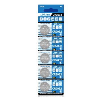 Merkloos Lithium CR2032 Knoopcel Batterij 3V-Set 5 Stuks (Diversen) Nieuw