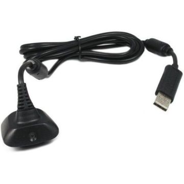 Merkloos Play & Charge Kabel-Zwart (Xbox 360) Gebruikt