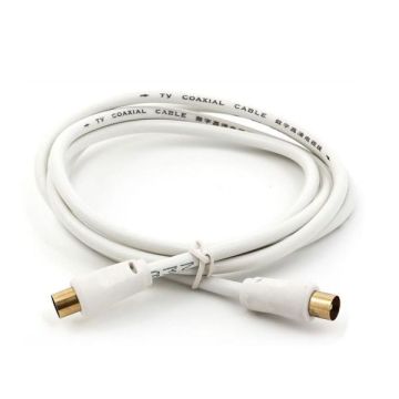 Merkloos Coax Antenne Kabel-3M Wit (Diversen) Nieuw