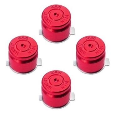 Merkloos Aluminium Bullet PS3 + PS4 Buttons-Rood (PlayStation 4) Nieuw