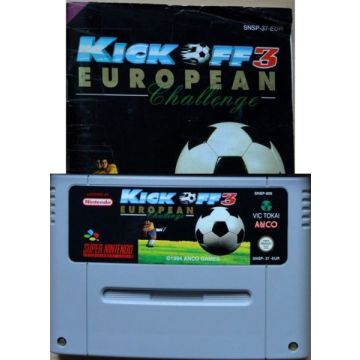 Kick Off 3 European Challenge-Kale Cassette Incl. Handleiding (SNES) Gebruikt