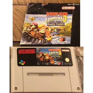 Donkey Kong Country 3 Dixie Kong's Double Trouble-Kale Cassette Incl. Handleiding (SNES) Gebruikt
