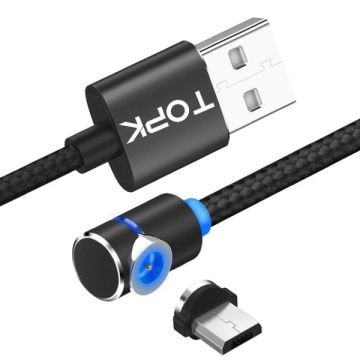 TOPK Magnetische Oplaadkabel-Micro USB Zwart (Diversen) Nieuw