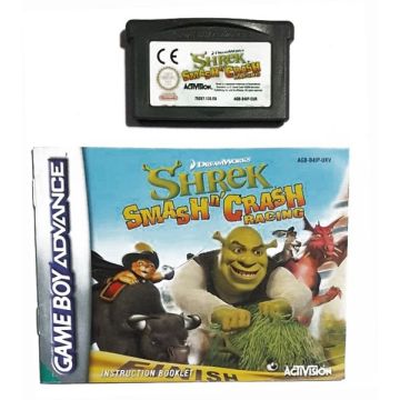 Shrek Smash n' Crash Racing-Kale Cassette Incl. Handleiding (GBA) Gebruikt