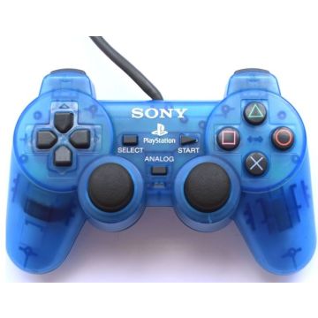 Sony DualShock Controller PSX-Transparant/Blauw (SCPH-1200) (PlayStation 1) Gebruikt