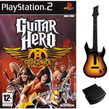 Guitar Hero Aerosmith-Incl. NIEUW Gitaar & Receiver (PlayStation 2) Gebruikt