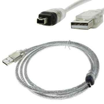 Merkloos 4-Conductor FireWire 400 naar USB-A Male Kabel-1M (PC) Gebruikt