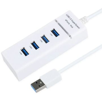Merkloos SuperSpeed 4-Ports Hub USB 3.0-Wit (PC) Nieuw