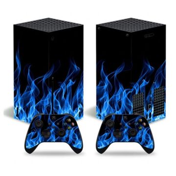 Merkloos Xbox Series X Console & Controller Sticker-Blue Fire (Xbox Series X) Nieuw
