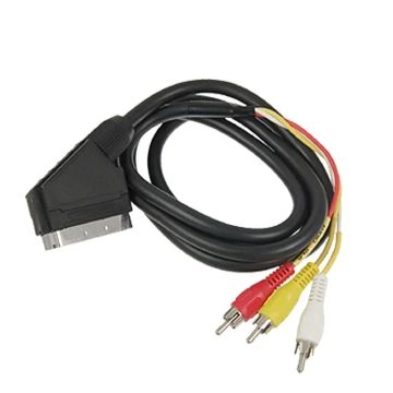 Merkloos Scart naar 3x RCA Composiet-1.8M (Diversen) Nieuw