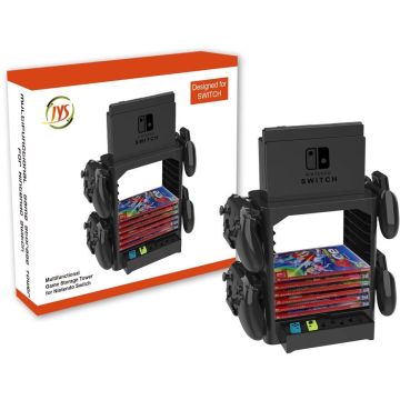 JYS Multifunctional Game Storage Tower for Nintendo Switch-Zwart (Switch) Nieuw