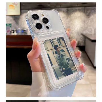 Merkloos Soft Case Transparant incl. Kaarthouder-iPhone 16 Plus (Phones) Nieuw