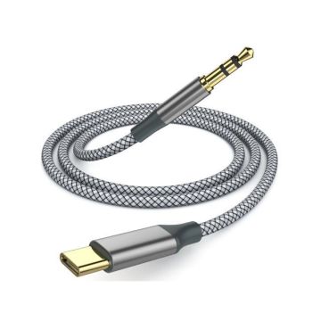 Merkloos USB-C Male naar 3.5mm Jack Male Braided-1.5M (Diversen) Nieuw