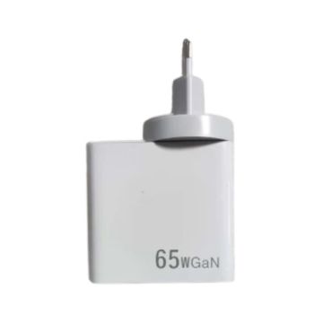 Merkloos 2-Port Fast Charge 65W USB-C + USB-A Charger-Wit (Diversen) Nieuw