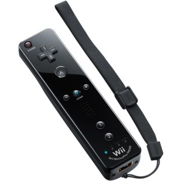 Nintendo Wii Remote Zwart-Incl. MotionPlus Adapter  (Wii) Gebruikt