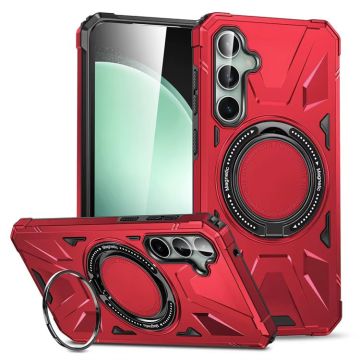 Merkloos Metallic Red Magnetic Soft Case with Ring-iPhone 15 (Phones) Nieuw