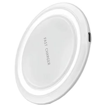 Merkloos Wireless Fast Charger Incl. USB-C Kabel-Wit (Diversen) Nieuw