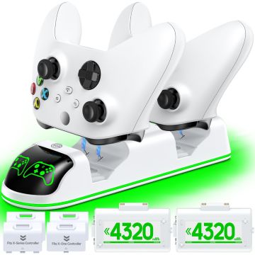 Merkloos Dual Charging Stand for Xbox Incl. 2 Battery Packs-Wit (Xbox One) Gebruikt