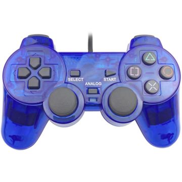 Merkloos PlayStation 2 Wired Controller-Blauw Transparant (PlayStation 2) Gebruikt