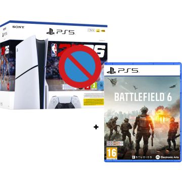 Sony PlayStation 5 Slim-Disc Version Incl. Battlefield 6 (NBA 2K26 Omdoos) (PlayStation 5) Nieuw