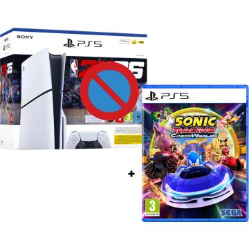Sony PlayStation 5 Slim-Disc Version Incl. Sonic Racing Crossworlds (NBA 2K26 Omdoos) (PlayStation 5) Nieuw