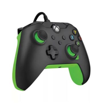 PDP Xbox One Wired Controller-Zwart / Groen (Xbox One) Gebruikt
