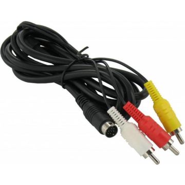 Merkloos DIN 32X naar Mega Drive I AV Kabel-Zwart (SEGA Mega Drive) Nieuw