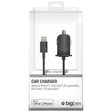 BigBen Apple Lightning Car Charger-Zwart (Phones) Nieuw