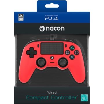 Bigben Nacon Wired Compact Controller-Rood (PlayStation 4) Gebruikt
