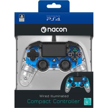 Bigben Nacon Wired Illuminated Compact Controller-Blauw (PlayStation 4) Gebruikt