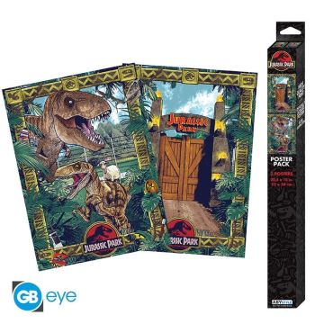 ABYstyle Jurassic Park 2 Chibi Poster Set-Gates & Biodiversity (Diversen) Nieuw
